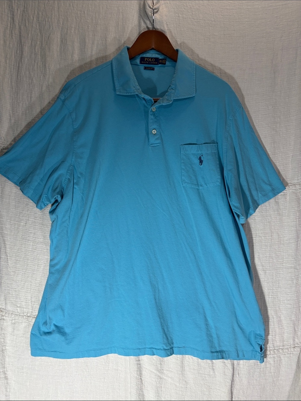 Polo Ralph Lauren Classic Fit Pocket Polo Shirt Sky Blue Men’s Size XXL Cotton